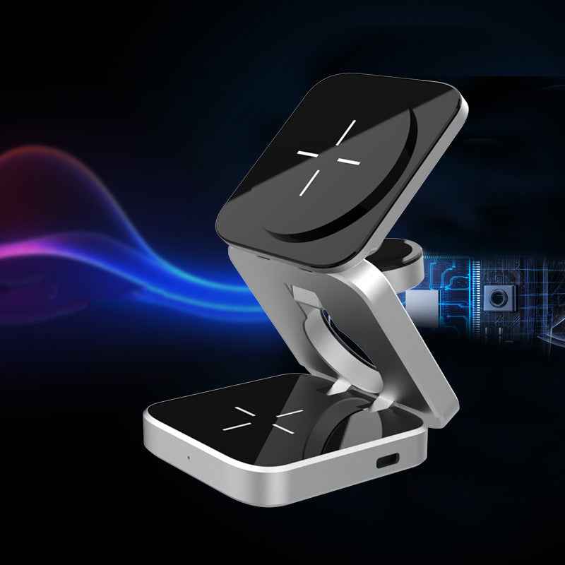 Experience Convenience with the Foldable Wireless Charger Station - 3 in 1 Solution