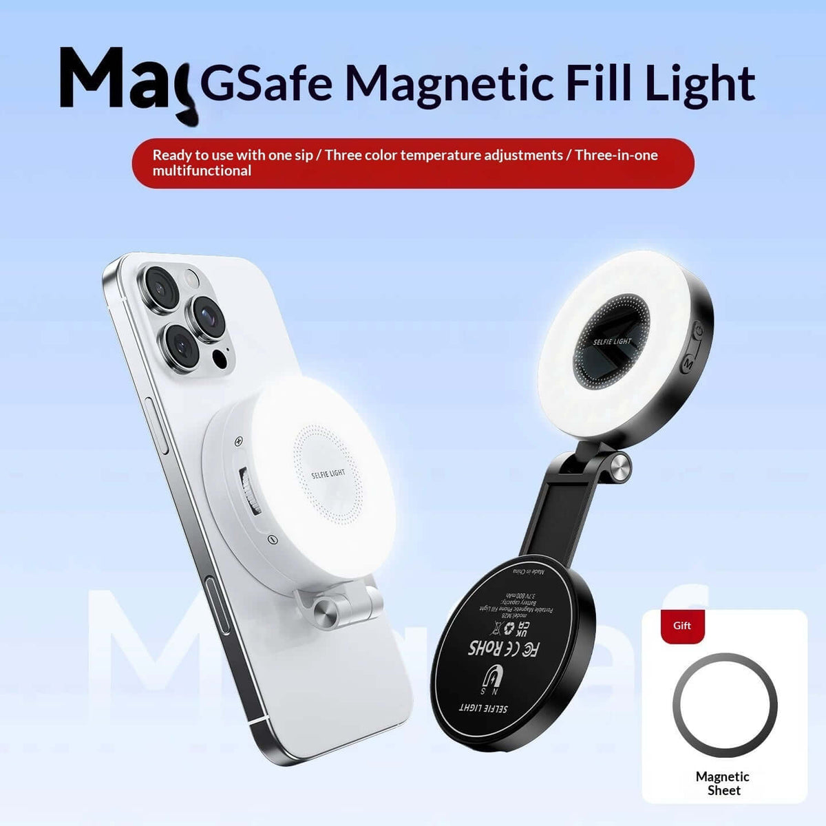 c038157bf3ae19e14f830cf5d2312f21Portable Outdoor Selfie Phone Magnetic Fill Light