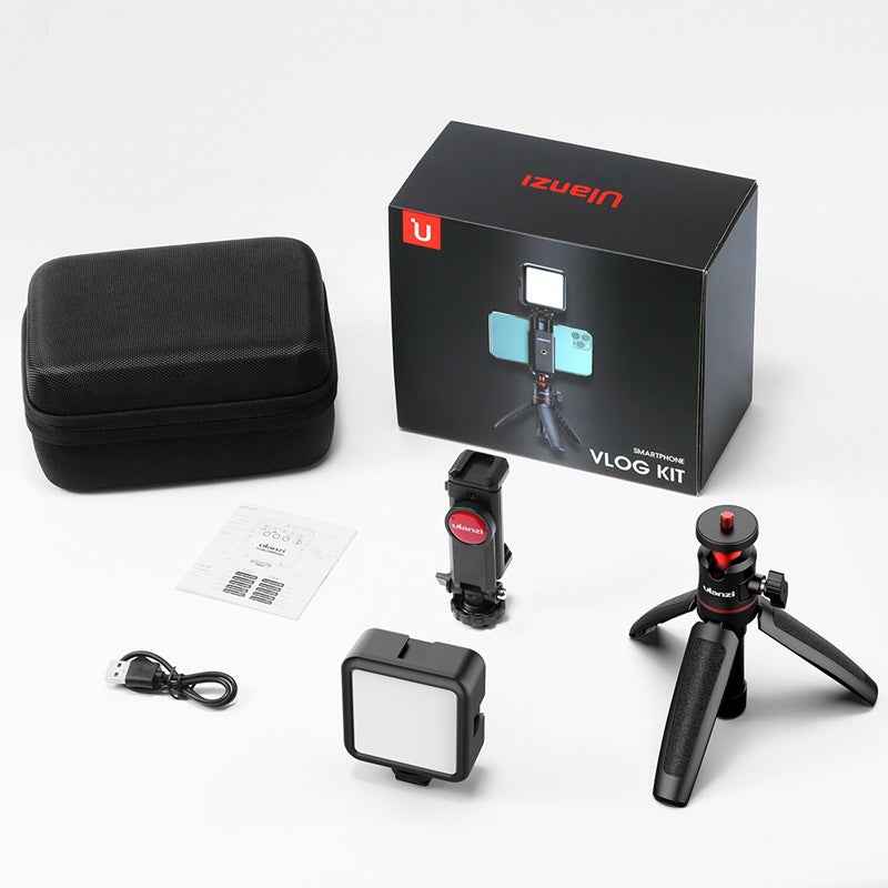Vlog Selfie Stick with Fill Light Bracket