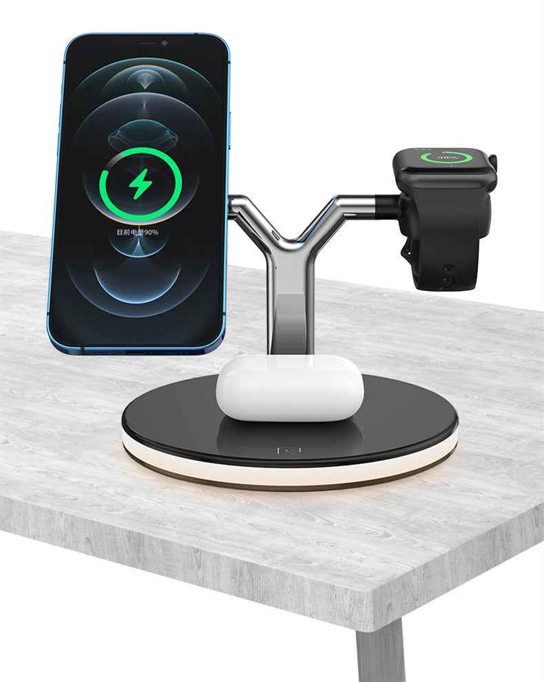 3 in 1 Magnetic Wireless Charger Stand with 15W Fast Charging