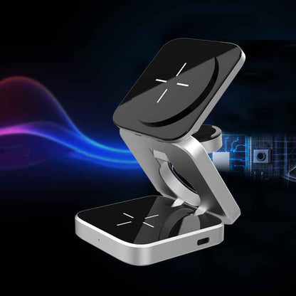 Experience Convenience with the Foldable Wireless Charger Station - 3 in 1 Solution
