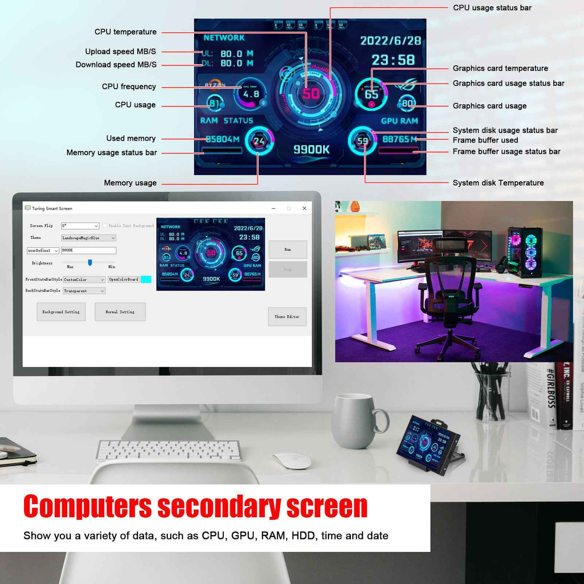 Boost Your Productivity with the Compact 3.5 Inch USB Monitor