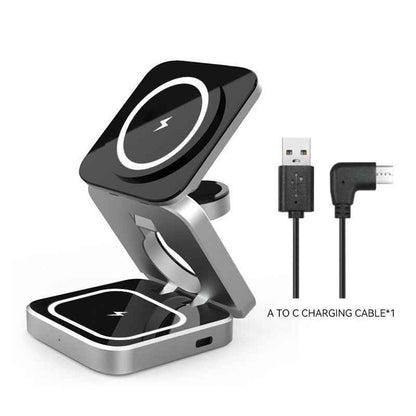Experience Convenience with the Foldable Wireless Charger Station - 3 in 1 Solution