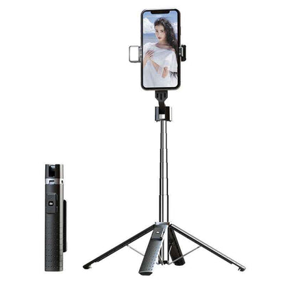 Bluetooth Selfie Stick with Fill Light &amp; Foldable Tripod Stand