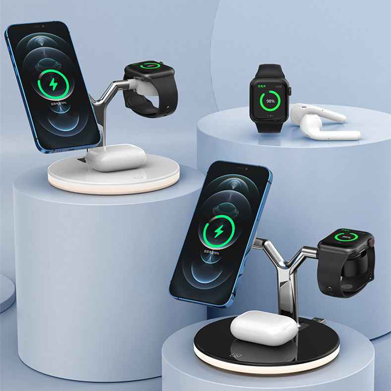 3 in 1 Magnetic Wireless Charger Stand with 15W Fast Charging