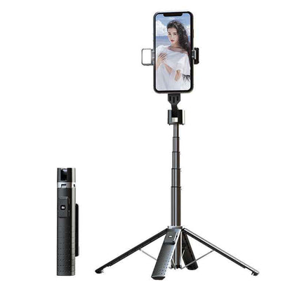 Bluetooth Selfie Stick with Fill Light &amp; Foldable Tripod Stand