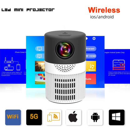 Home Mini Portable Projector – HDMI, USB &amp; AV Input, 50–100cm Screen